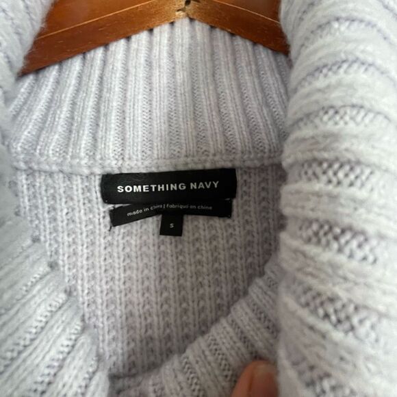 Something Navy Light Lilac Knit Turtleneck Sweater size Small - Picture 8 of 14